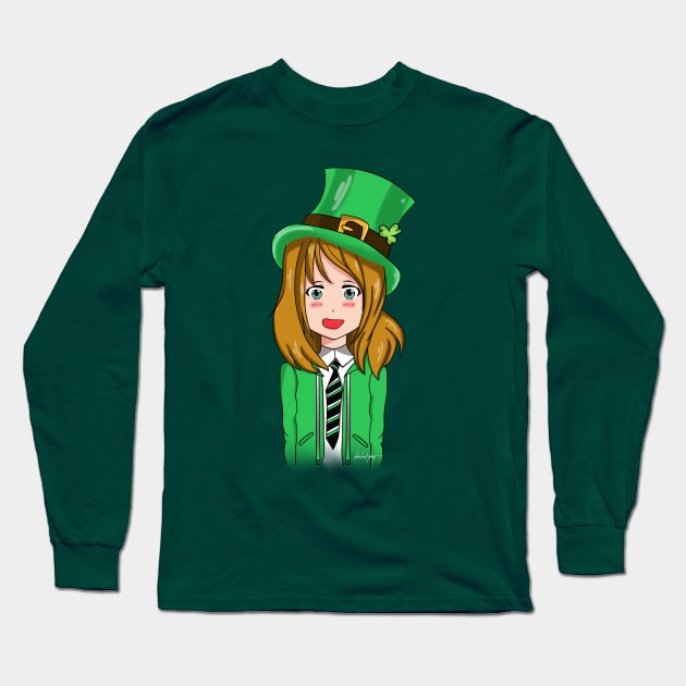 St. Patrick's anime Long Sleeve T-Shirt by KDaisy.design